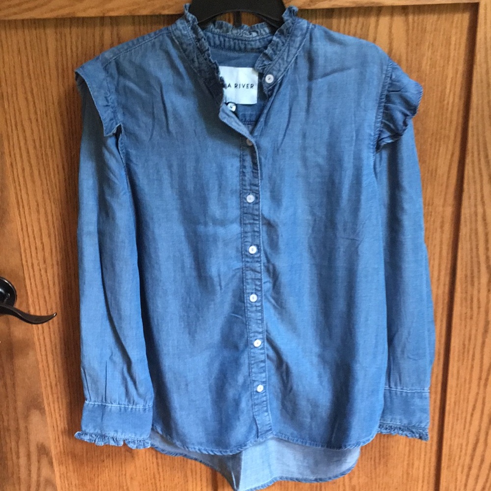 Lola River Denim Button-Up Shirt size Medium